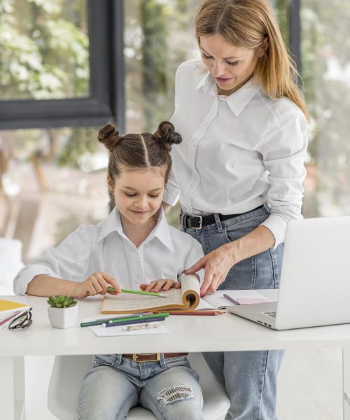 little-girl-being-home-schooled